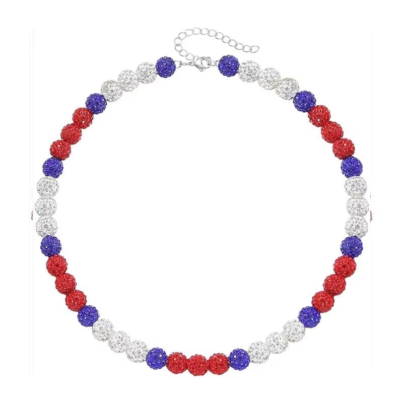 Baseball Necklace for Men Bling Baseball Necklace Rhinestone Ball Beaded Necklace Baseball Players Lovers Inspired Jewelry