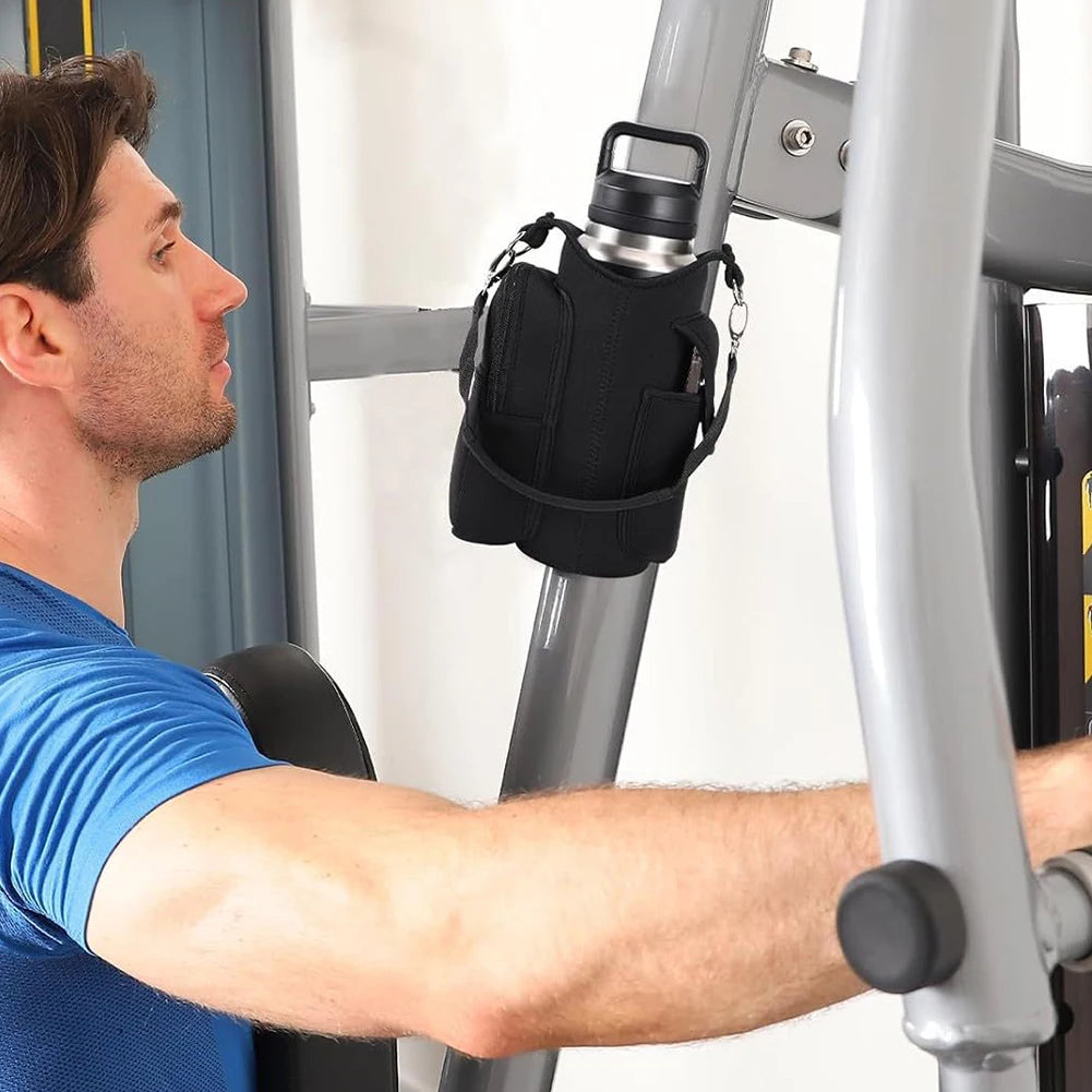 Magnetic Water Bottle Bag Sling Bag Crossbody Water Bottle Pouch Water Bottle Carrier Bag for Men Women Fitness Travel Sports