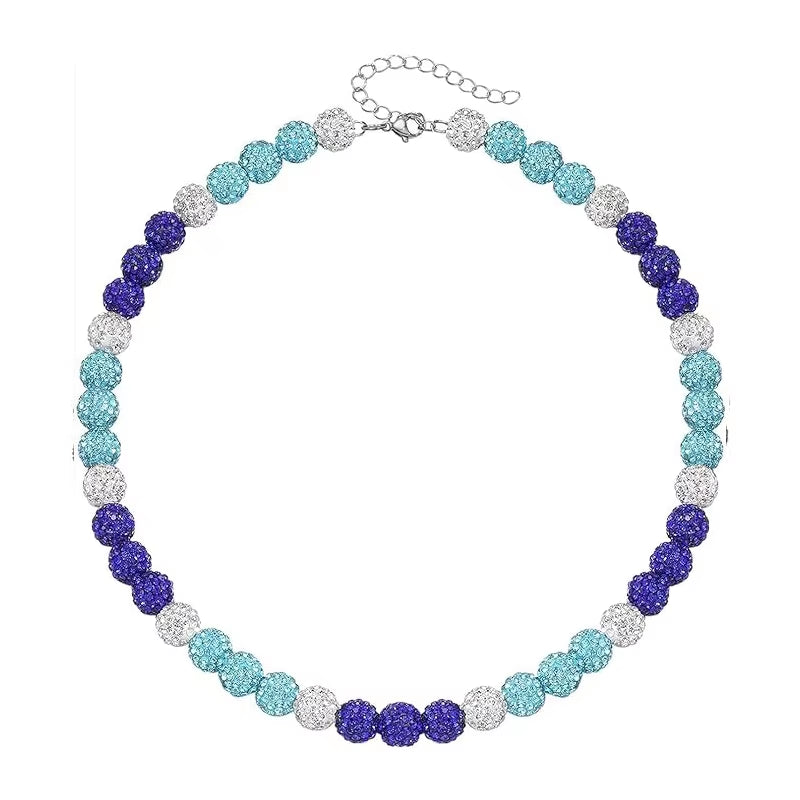 Baseball Necklace for Men Bling Baseball Necklace Rhinestone Ball Beaded Necklace Baseball Players Lovers Inspired Jewelry