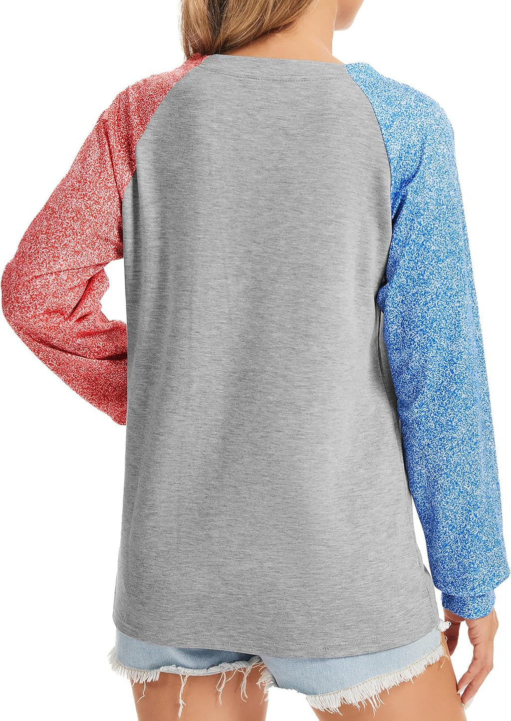 Womens Baseball Mom Shirt Long Sleeve Loose Comfy Patchwork Raglan Baseball Tees Tops