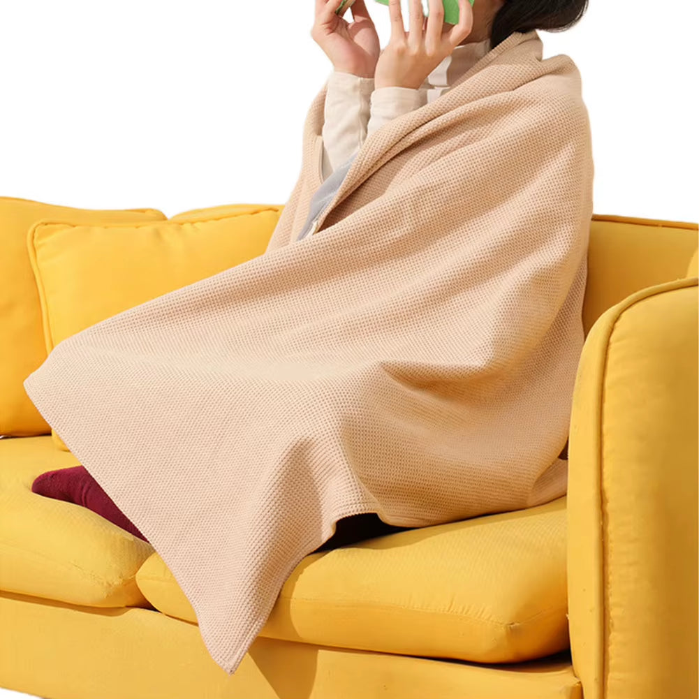 Wearable USB Electric Heated Blanket 3 Heating Levels Heated Shawl with 5000Mah Power Bank Portable Body Warmer Blanket