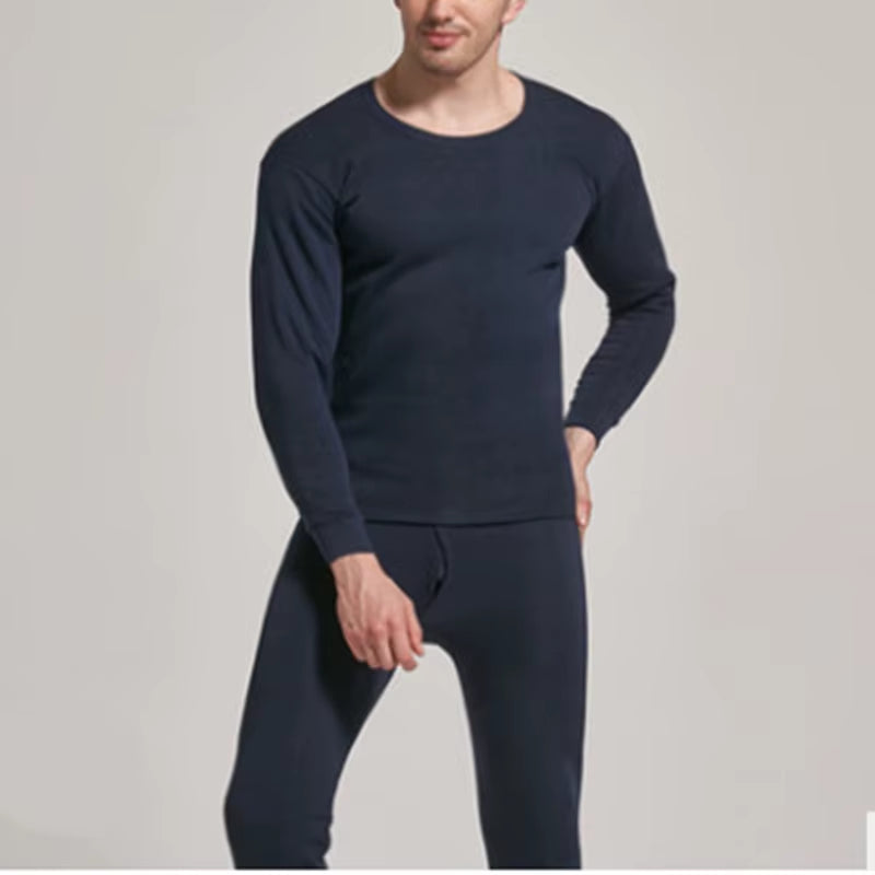 Men'S Winter plus Velvet Thermal Underwear Suit Sports Windproof Thickened Thermal Underwear Ski Underwear Suit Jacket + Pants