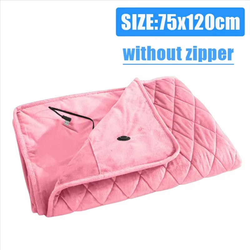 NEW USB Warmer Blankets Winter Shawl Heated Blanket Washable Thermal Heated Blanket Body Thicker Heater Bed Warmer Machine