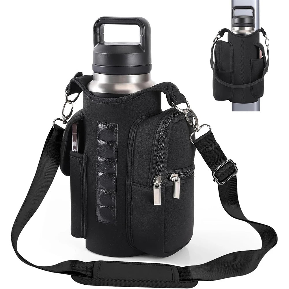 Magnetic Water Bottle Bag Sling Bag Crossbody Water Bottle Pouch Water Bottle Carrier Bag for Men Women Fitness Travel Sports