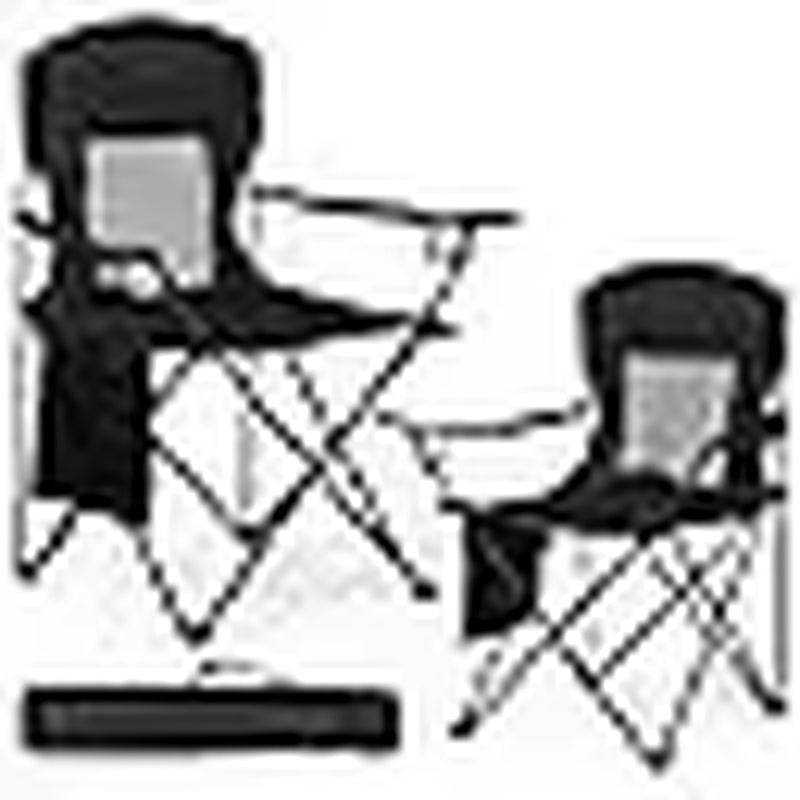 2 Pack Camping Chairs with Fan, Lightweight Camp Chair 300LBS Portable Foldable Chairs for Adults &