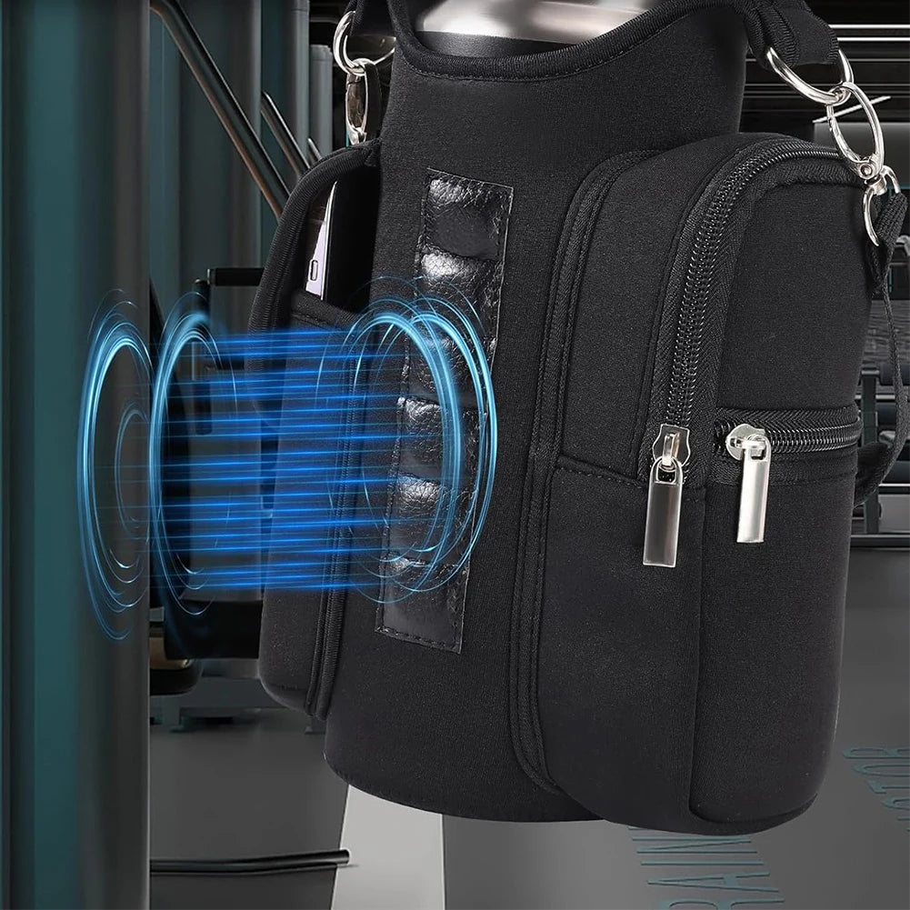 Magnetic Water Bottle Bag Sling Bag Crossbody Water Bottle Pouch Water Bottle Carrier Bag for Men Women Fitness Travel Sports