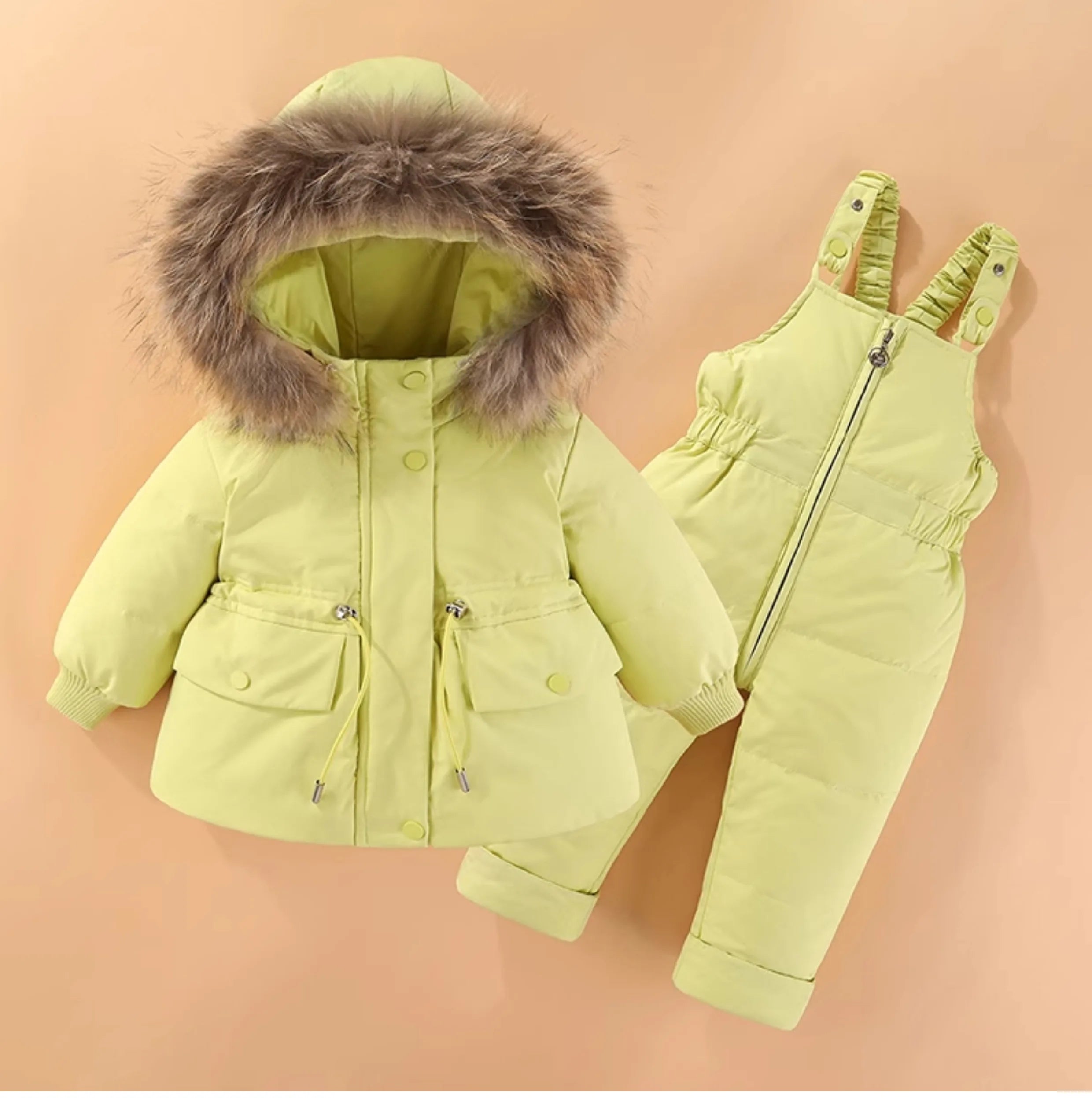 Russian Winter Suit for Children Baby Girl Duck down Jacket and Pants 2Pcs Warm Clothing Set Thermal Kids Clothes Snow Wear